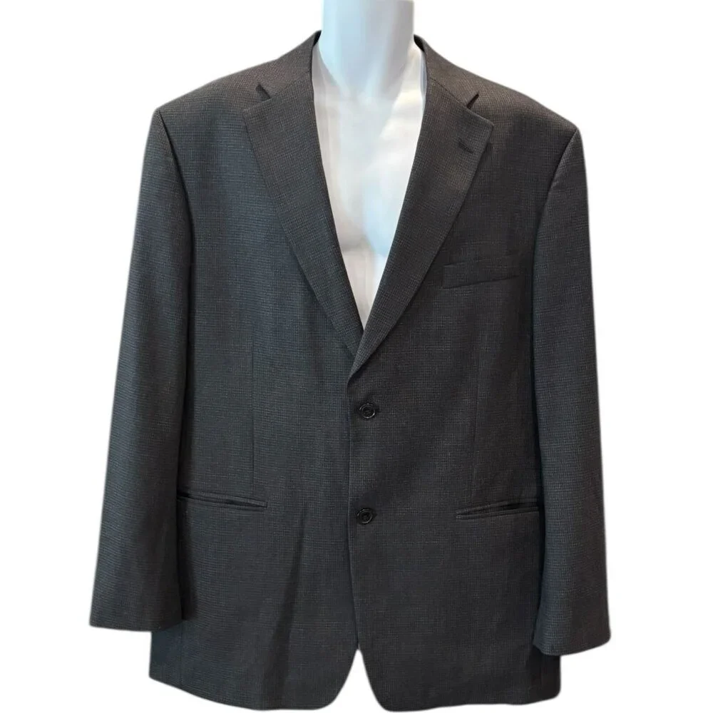 Haggar Wool Blend Black Blazer Men’s 44L 🖤 Classic Fit 2 Button Sport‎ Coat